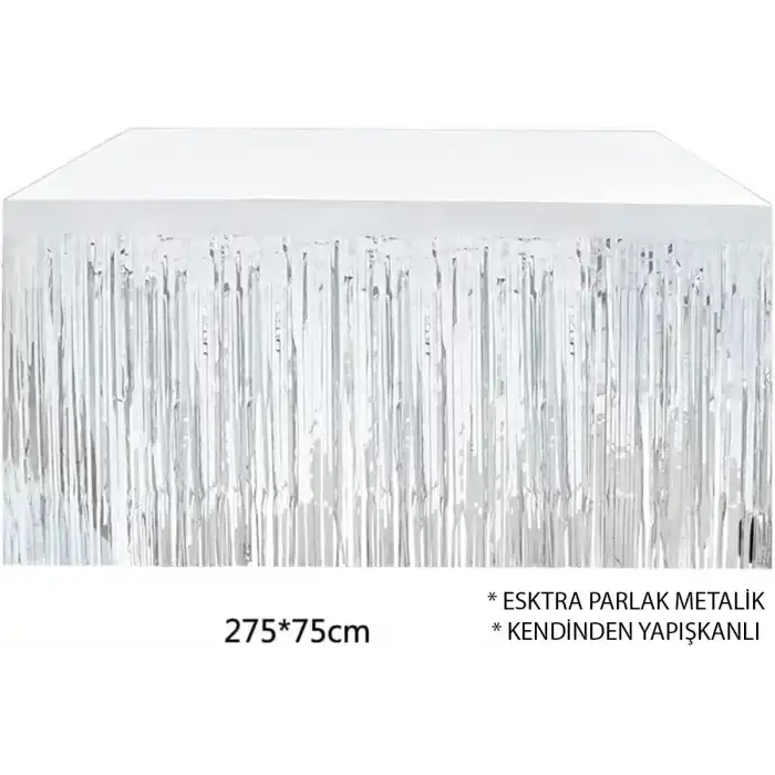 AsilTech Gümüş Metalize Masa Eteği