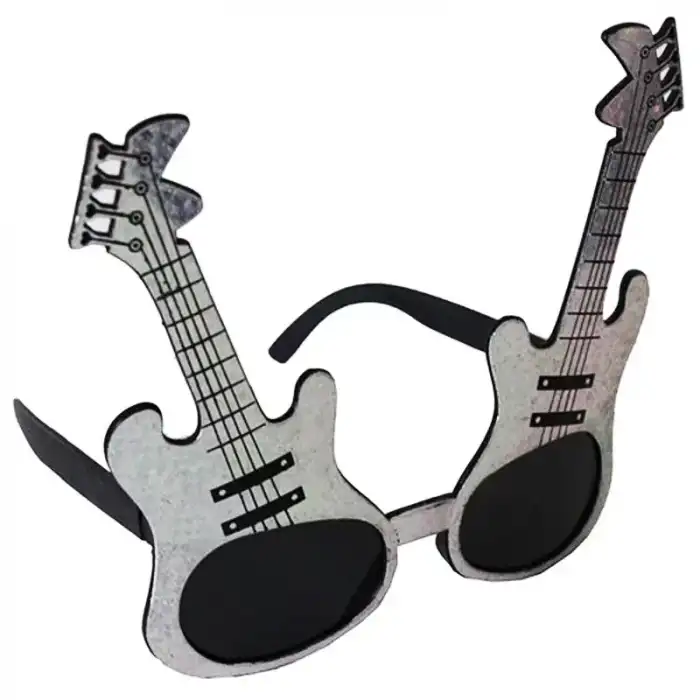 AsilTech Gümüş Renk Gitar Şekilli Parti Gözlüğü