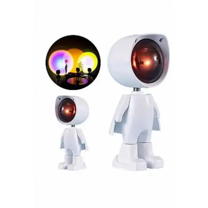 AsilTech Gün Batımı Projektör Lamba Astronot Görünümlü Dekoratif Masa Lambası