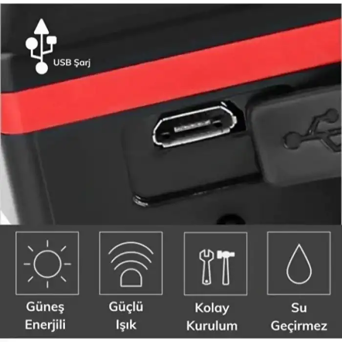 AsilTech Güneş Enerjili Bisiklet Işıklı Korna