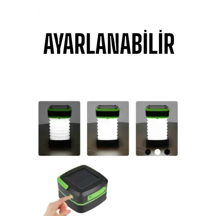 AsilTech Güneş Enerjili Led Lamba Kamp Lambası Katlanabilir Lamba USB Şarjlı