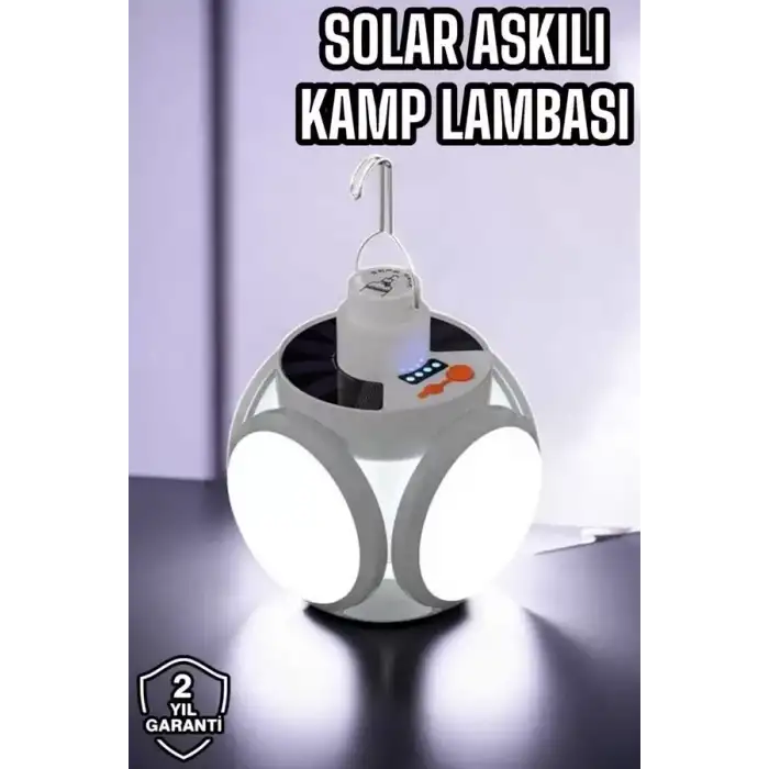 AsilTech Güneş Enerjili Solar Aydınlatma Kamp Çadır Lambası  Ampül Led Şarjlı El Feneri Işıldak