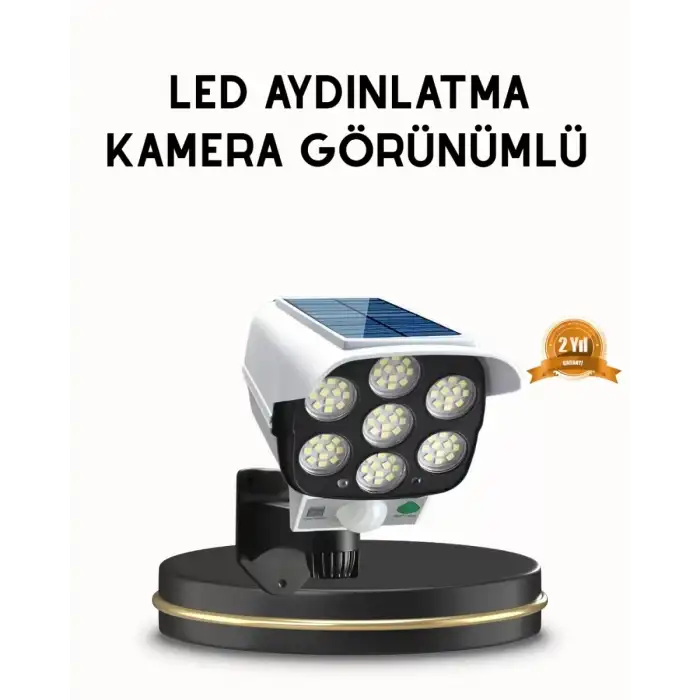 AsilTech Güneş Paneliyle Şarj Olan Hareket Sensörlü Dış Mekan Güvenlik Lambası Ayarlanabilir