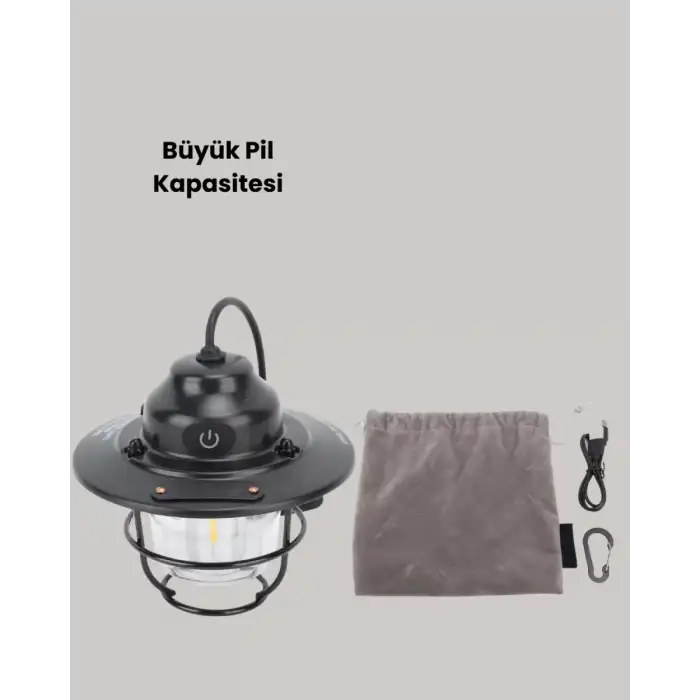 AsilTech Hafif ve Taşınabilir Retro Tasarım Kamp Lambası