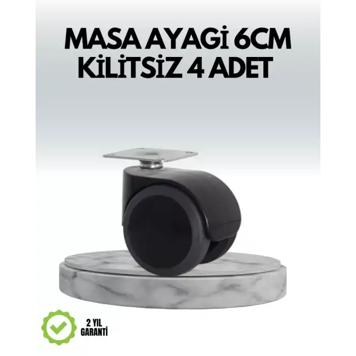 AsilTech Halı ve Beton Uyumlu Kilitsiz Mobilya Tekerleği 4’lü