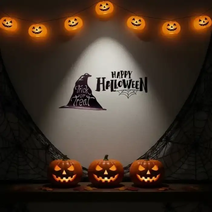 AsilTech Happy Halloween Temalı Duvar Stickerı