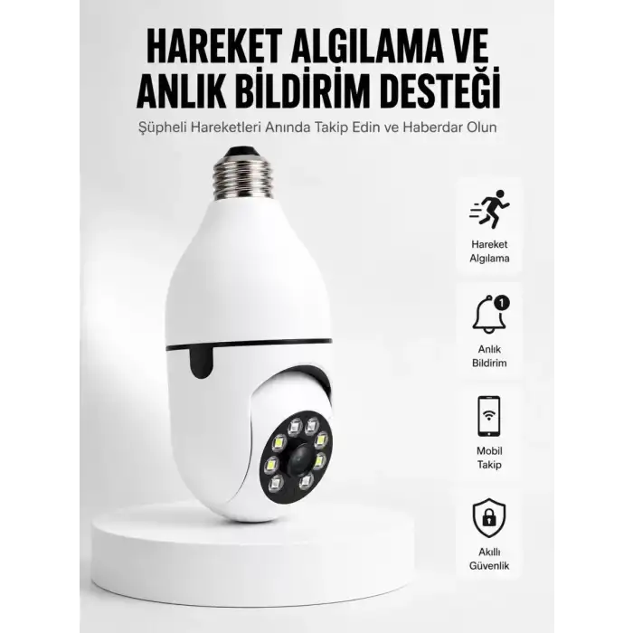 AsilTech Hareket Algılamalı Kablosuz Akıllı Ev Güvenlik Kamerası Yeni Nesil