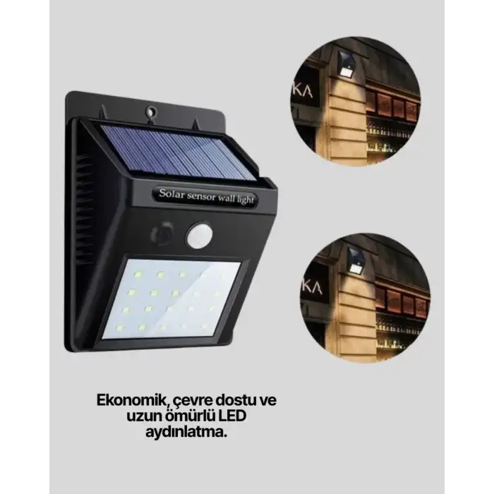 AsilTech Hareket Algılamalı Solar LED Güvenlik Lambası