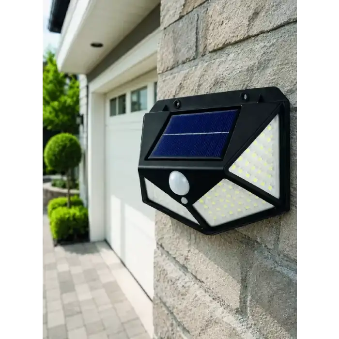 AsilTech Hareket Sensörlü Güneş Enerjili Duvar Lambası Dış Mekan İçin Güçlü LED Aydınlatma