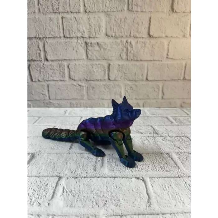 AsilTech Hareketli Kurt Rainbow dekoratif esnek figür 10x24 cm