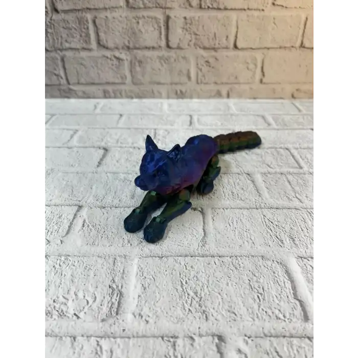 AsilTech Hareketli Kurt Rainbow dekoratif esnek figür 10x24 cm