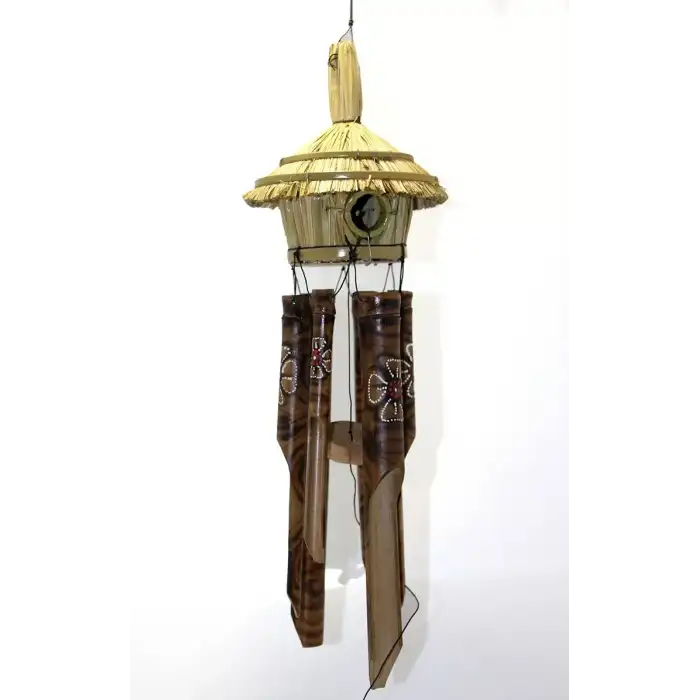 AsilTech Hasır Kuş Yuvalı Bambu Çan 50 cm