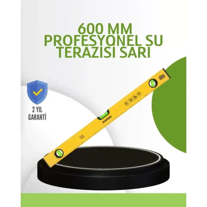 AsilTech Hassas Ölçüm Sağlayan 600 mm Sarı Su Terazisi