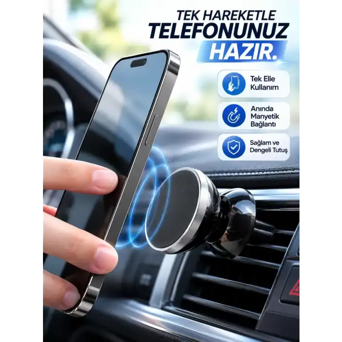 AsilTech Havalandırma Izgarası İçin Manyetik Araç Telefon Tutucu
