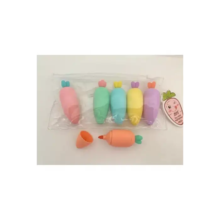 AsilTech Havuç Tasarımlı Fosforlu Kalem Seti