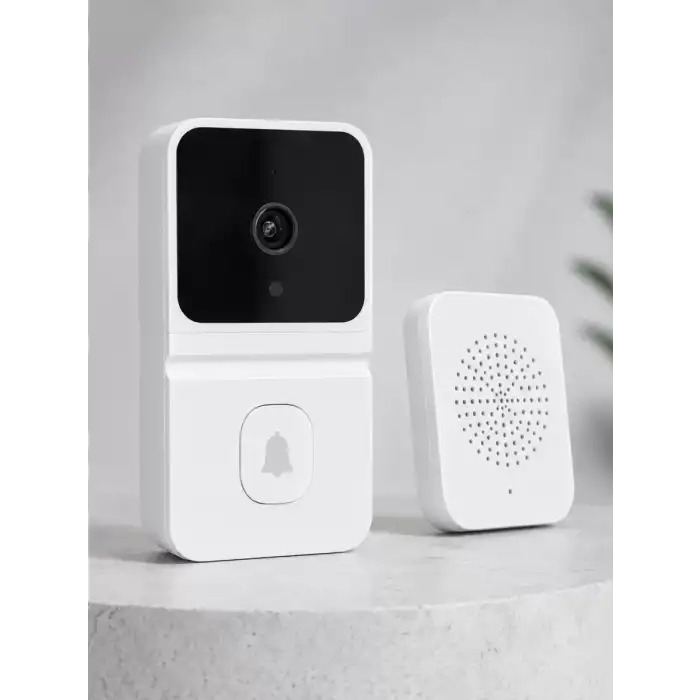 AsilTech HD Kameralı Beyaz Görüntülü Kapı Zili Çift Yönlü Sesli Wi-Fi Akıllı Kapı Zili