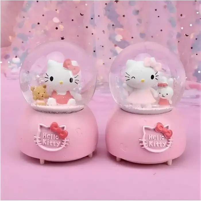 AsilTech Hello Kitty Işıklı Müzikli Kar Küresi Orta Boy Model 4
