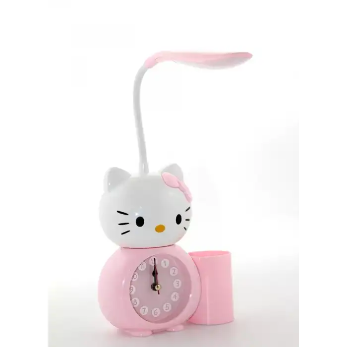 AsilTech Hello Kitty Masa Lambası Saat Ve Kalemlik