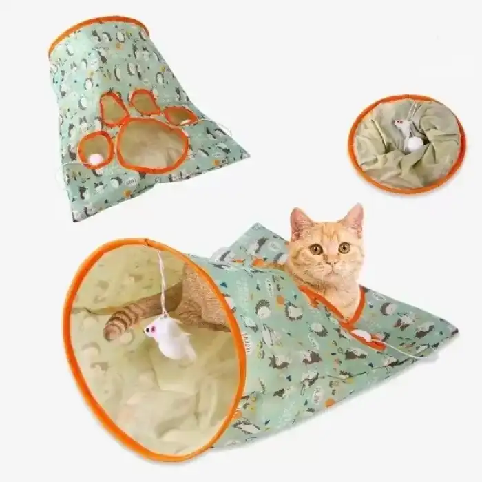 AsilTech Hışırtılı Kedi Oyun Tüneli Çantası