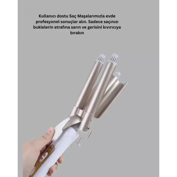AsilTech Hızlı Isınan Şarjlı Saç Kıvırıcı Maşa
