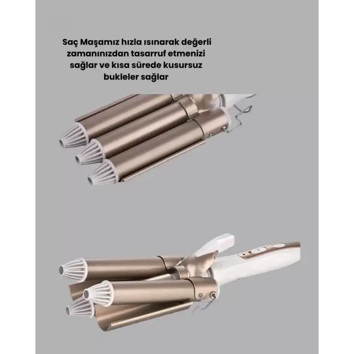 AsilTech Hızlı Isınan Şarjlı Saç Kıvırıcı Maşa