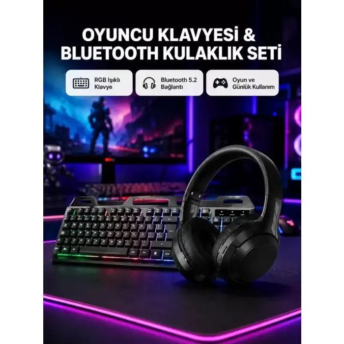 AsilTech HN01 KULAKLIK + PG-8018 OYUNCU KLAVYESİ SET