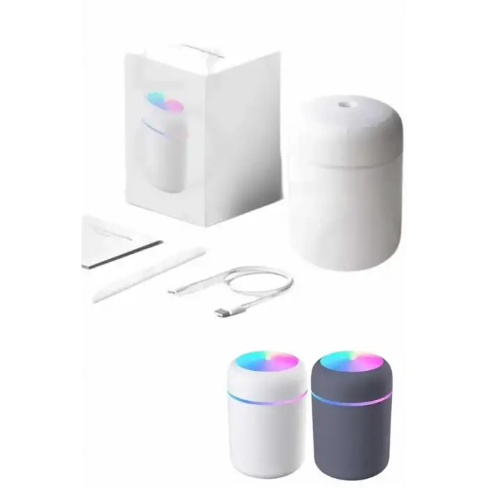 AsilTech Humidifier LED Işıklı Mini Ortam Oda Kokusu Aromaterapi Buhardanlık