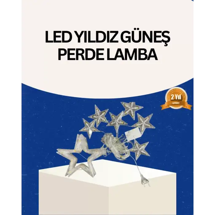 AsilTech İç Mekan Uyumlu Yıldız Peri Led Perde 3x3 Metre