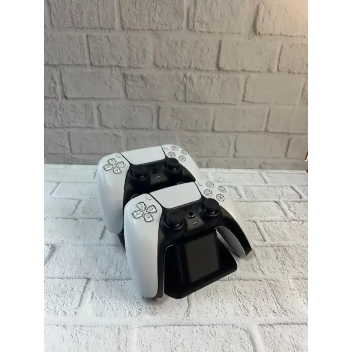 AsilTech İkili Gamepad Tutucu Siyah 7x18 cm Masa ve Raf Düzeni