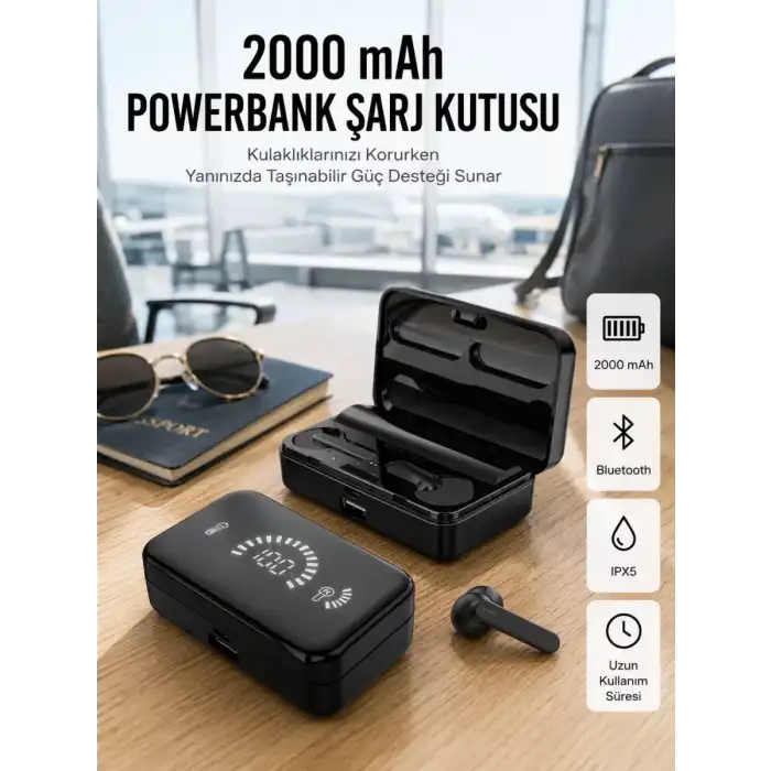 AsilTech İos Android Uyumlu Bluetooth Kulaklık Kablosuz Kulaklık Yüksek Basslı