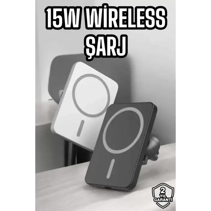 AsilTech İOS Uyumlu Manyetik Tasarım Magsafe İphone 12/13/14/15 araç şarjı
