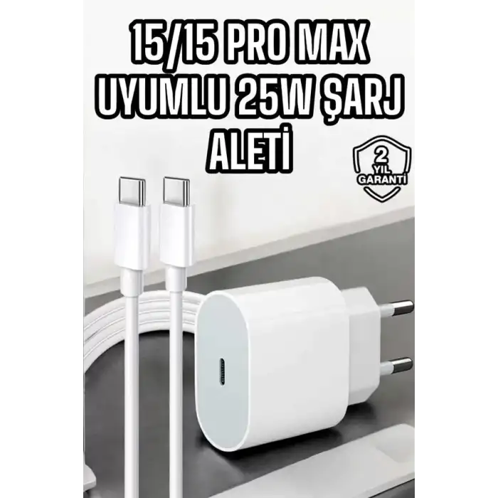 AsilTech İOS Uyumlu Type-C Girişli Hızlı Şarj 15/15 Pro Max Adaptör ve Kablosu