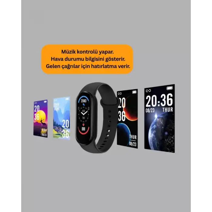 AsilTech iOS ve Android Uyumlu Akıllı Bileklik – Çok Fonksiyonlu Kullanım