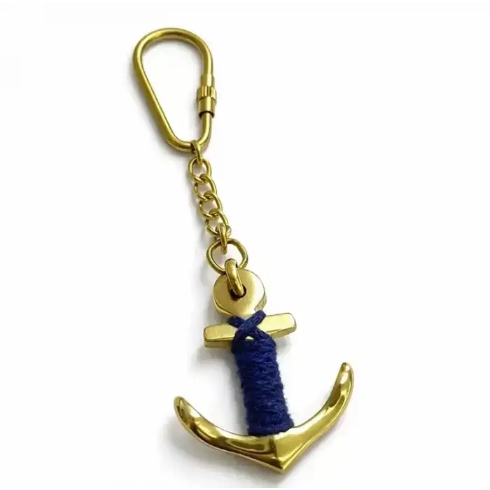 AsilTech İp Detaylı Pirinç Çapa Anahtarlık