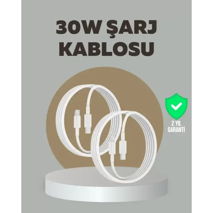 AsilTech iPhone iPad Airpods Uyumlu 30W Type-C to Lightning Kablo