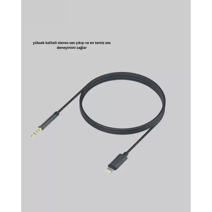 AsilTech iPhone Uyumlu Lightning – 3.5mm Aux Adaptör Kablo Stereo Ses Aktarım