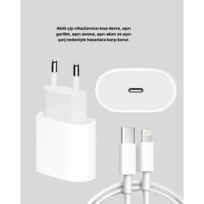AsilTech iPhone ve iPad Uyumlu 20W Güvenli USB-C Hızlı Şarj Adaptörü
