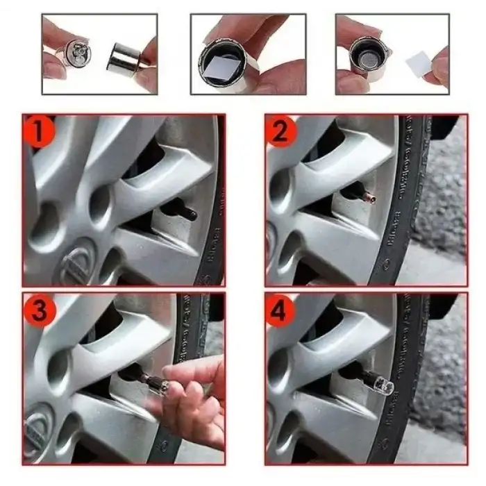 AsilTech Işıklı Bisiklet Araba Sibop Kapağı 2 Adet