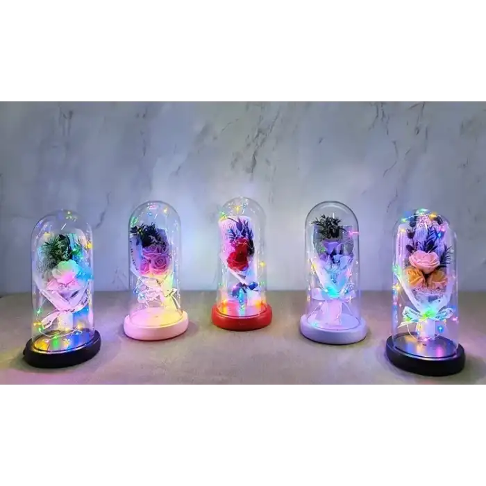 AsilTech Işıklı Müzikli Romantik Gül Buketi