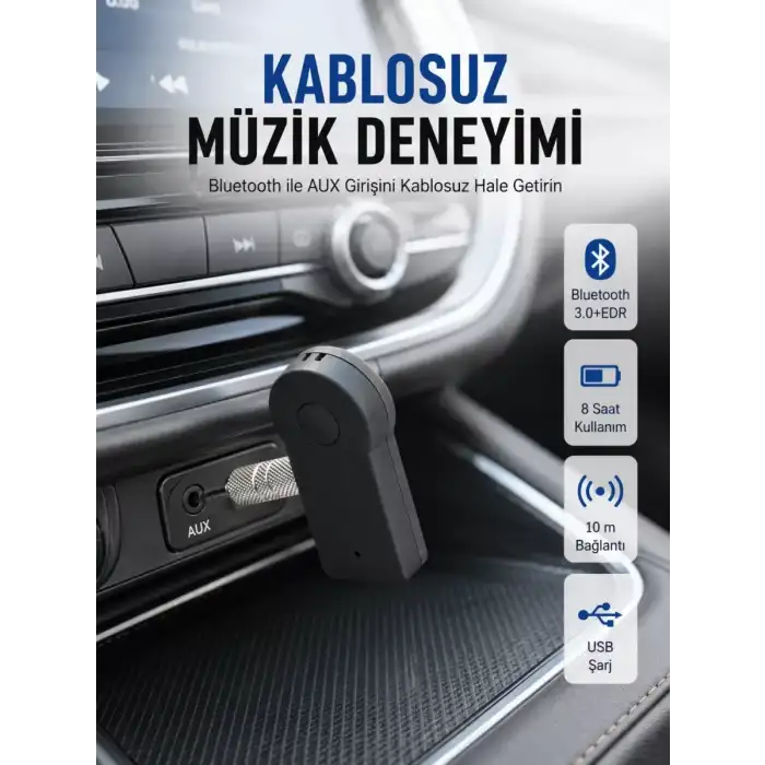 AsilTech Kablosuz Bağlantı ile Müzik ve Görüşme Araç Kiti