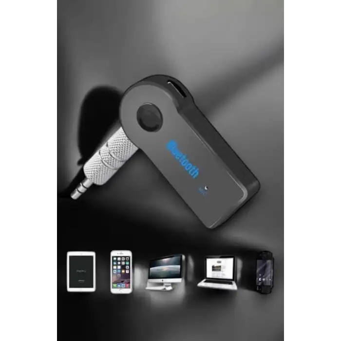 AsilTech Kablosuz Bluetooth Aux Araç Kiti Siyah Hafıza Kartlı