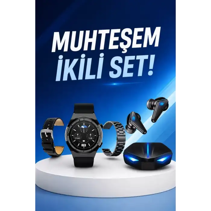 AsilTech Kablosuz Bluetooth Bağlantılı Kulaklık ve Dokunmatik Ekran Akıllı Saat Arama Cevaplama