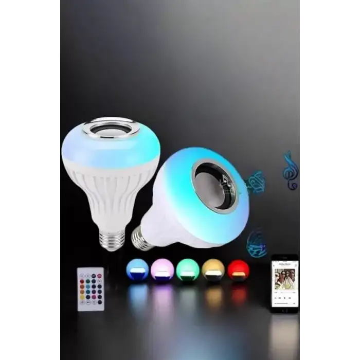 AsilTech Kablosuz Bluetooth Hoparlör Led Lamba