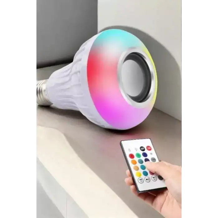AsilTech Kablosuz Bluetooth Hoparlör Led Lamba