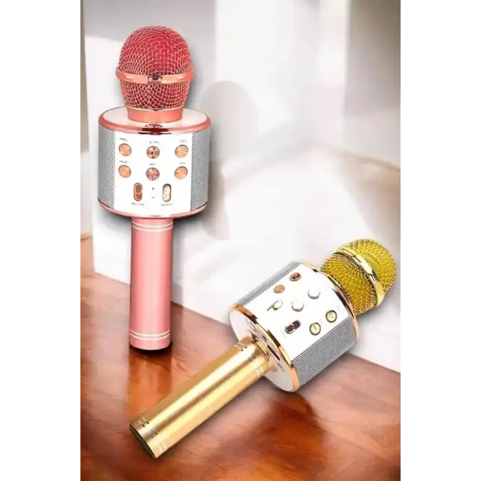AsilTech Kablosuz Bluetooth Karaoke Mikrofon USB ve AUX Girişli, Yüksek Ses Kalitesi