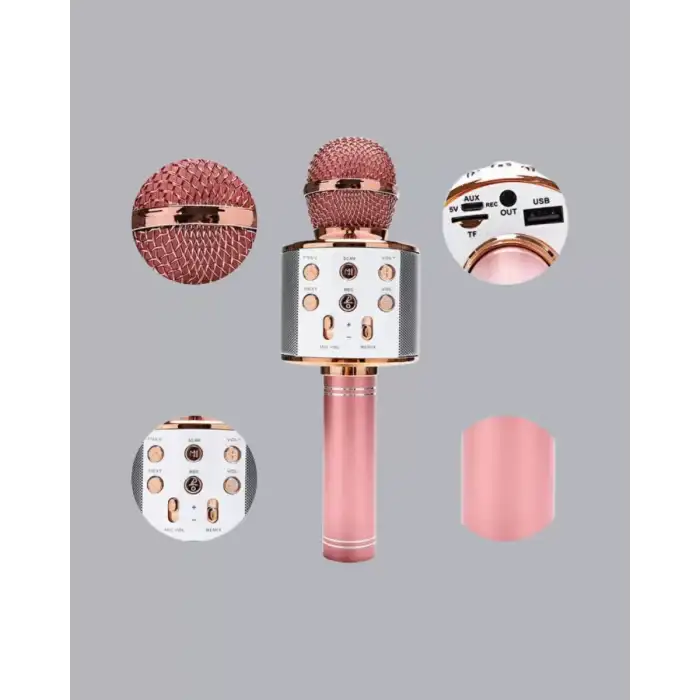 AsilTech Kablosuz Bluetooth Karaoke Mikrofon  Yankı Efektli