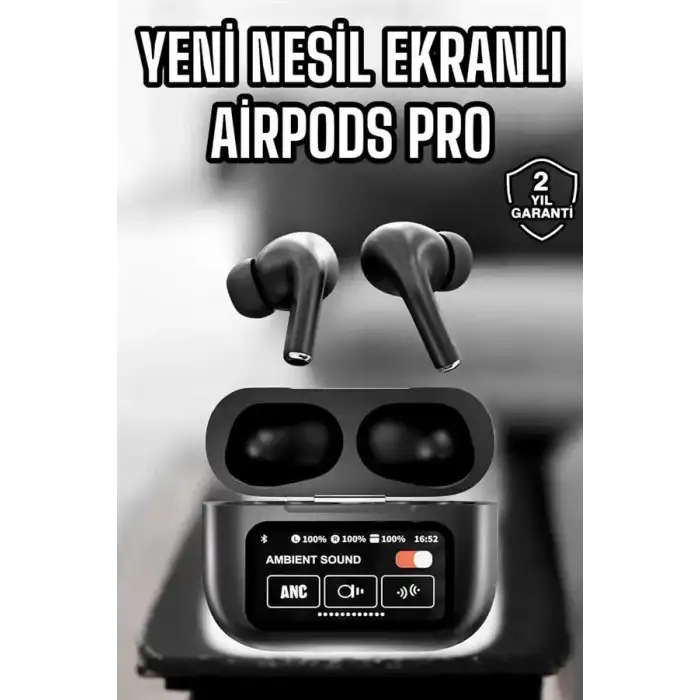 AsilTech Kablosuz Bluetooth Kulaklık Ekranlı Uzun Şarj Süreli ANC Destekli
