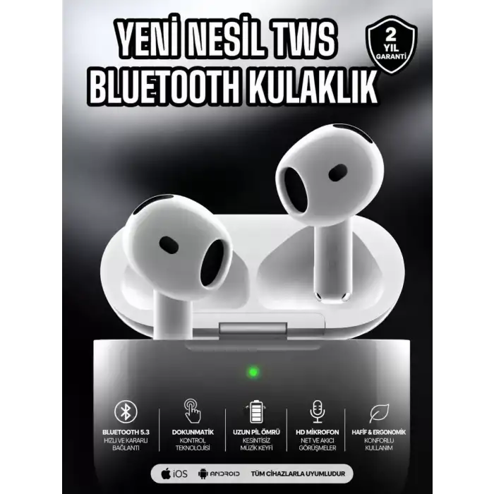 AsilTech Kablosuz Bluetooth Kulaklık TWS ANC Özelliği Yüksek Ses Kaliteli