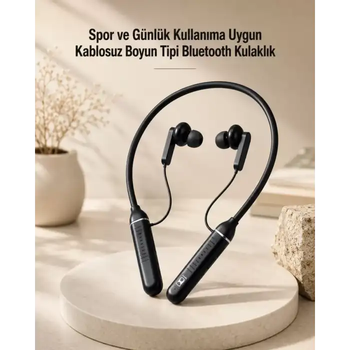 AsilTech Kablosuz Boyun Tipi Bluetooth Kulaklık Mikrofonlu Spor ve Günlük Kullanıma Uygun