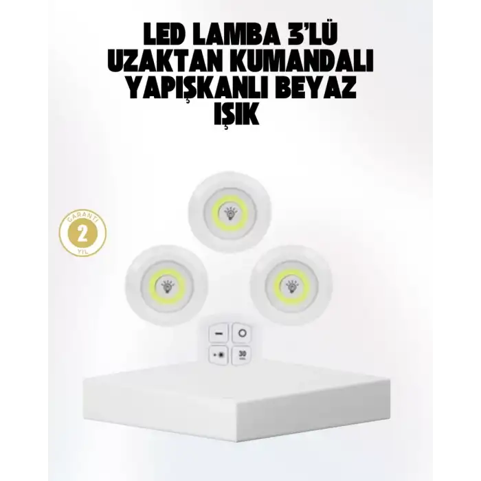 AsilTech Kablosuz Gün Işığı 3’lü LED Spot Lamba Kumandalı